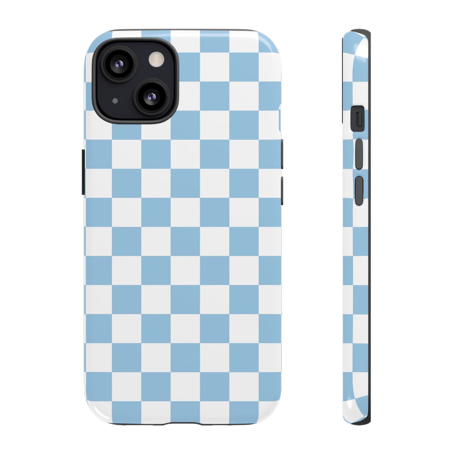 Blue Checkered Phone Case, Tough Phone Cover, Stylish Mobile Protector, Unique Gift for Him/Her, Trendy Accessories for Holidays