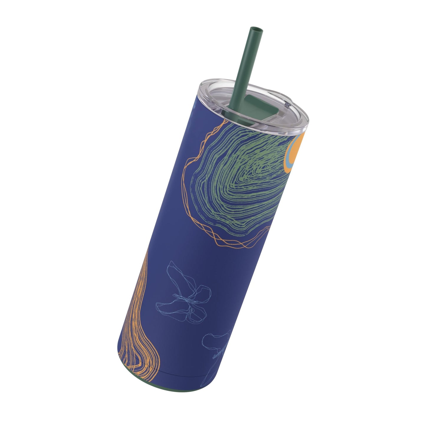 Boho Abstract Art Tumbler, 20oz Skinny Travel Mug, Stylish Drinkware for Camping, Gifts for Her, Home Decor
