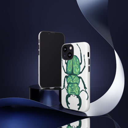 Green Beetle Phone Case - Tough Cases, Insect Lover Gift, Nature Lover Accessory, Unique Phone Cover, Eco-Friendly Design