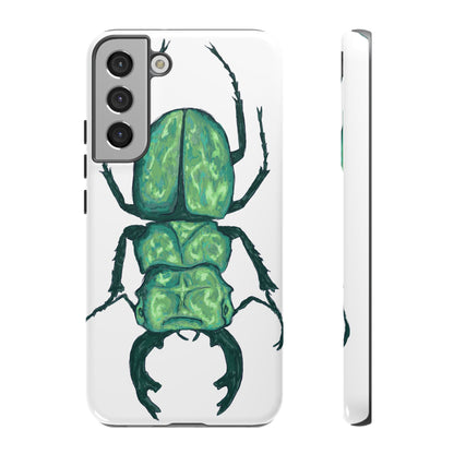 Green Beetle Phone Case - Tough Cases, Insect Lover Gift, Nature Lover Accessory, Unique Phone Cover, Eco-Friendly Design