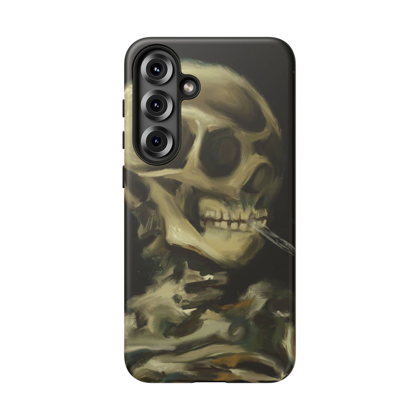 Skull Phone Case - Tough Cases, Macabre Style, Unique Accessories, Perfect for Halloween, Gothic Decor, Edgy Gift Idea | Van Gogh Reimagined, Abstract Twist on  Van Gogh's Skeleton with Burning Cigarette