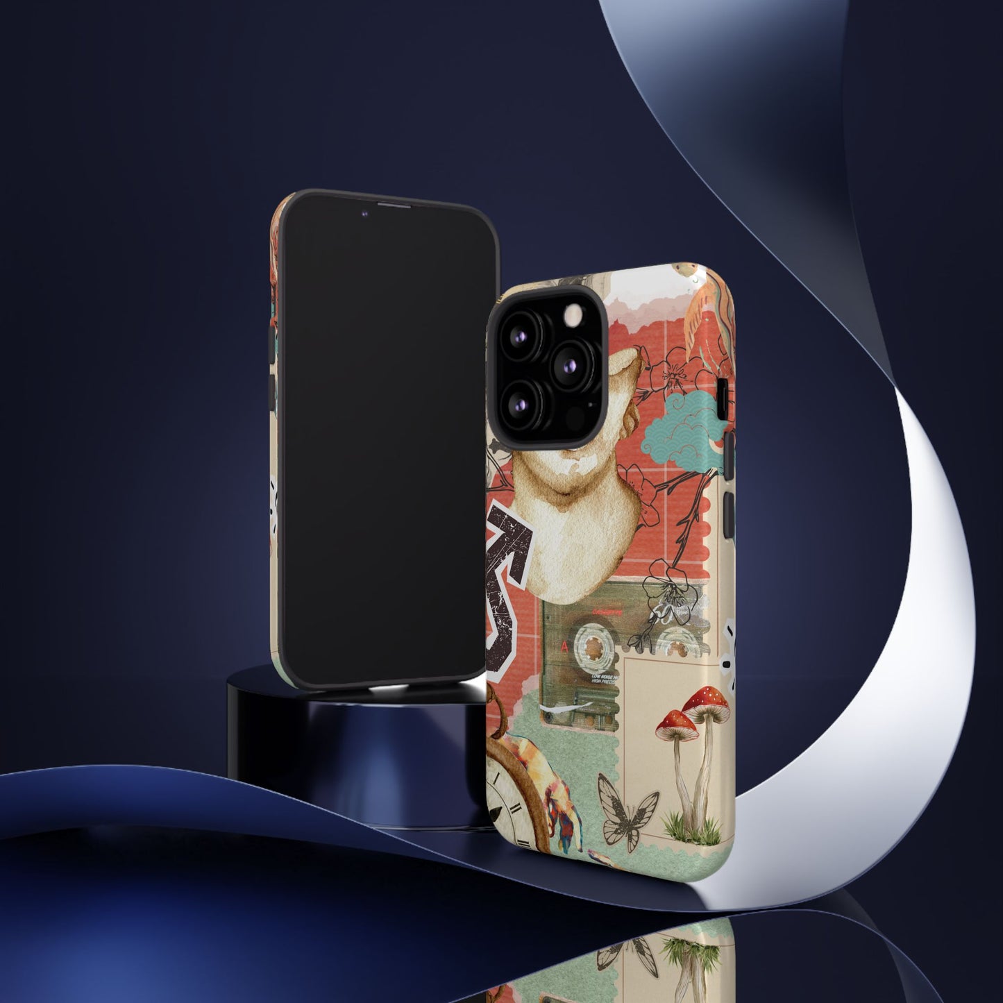 Artistic iPhone Case, Tough Cases with Vintage Design, Unique Phone Cover, Gift for Art Lovers, Protective Case for All Occasions, Vintage Collage Art