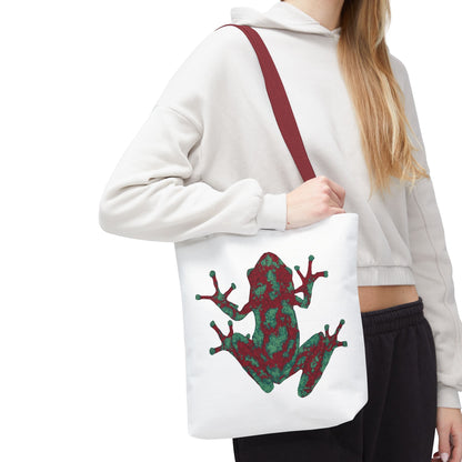 Frog Art Tote Bag, Eco-Friendly Shopping Bag, Nature Lover Gift, Stylish Reusable Tote, Unique Animal Print Purse
