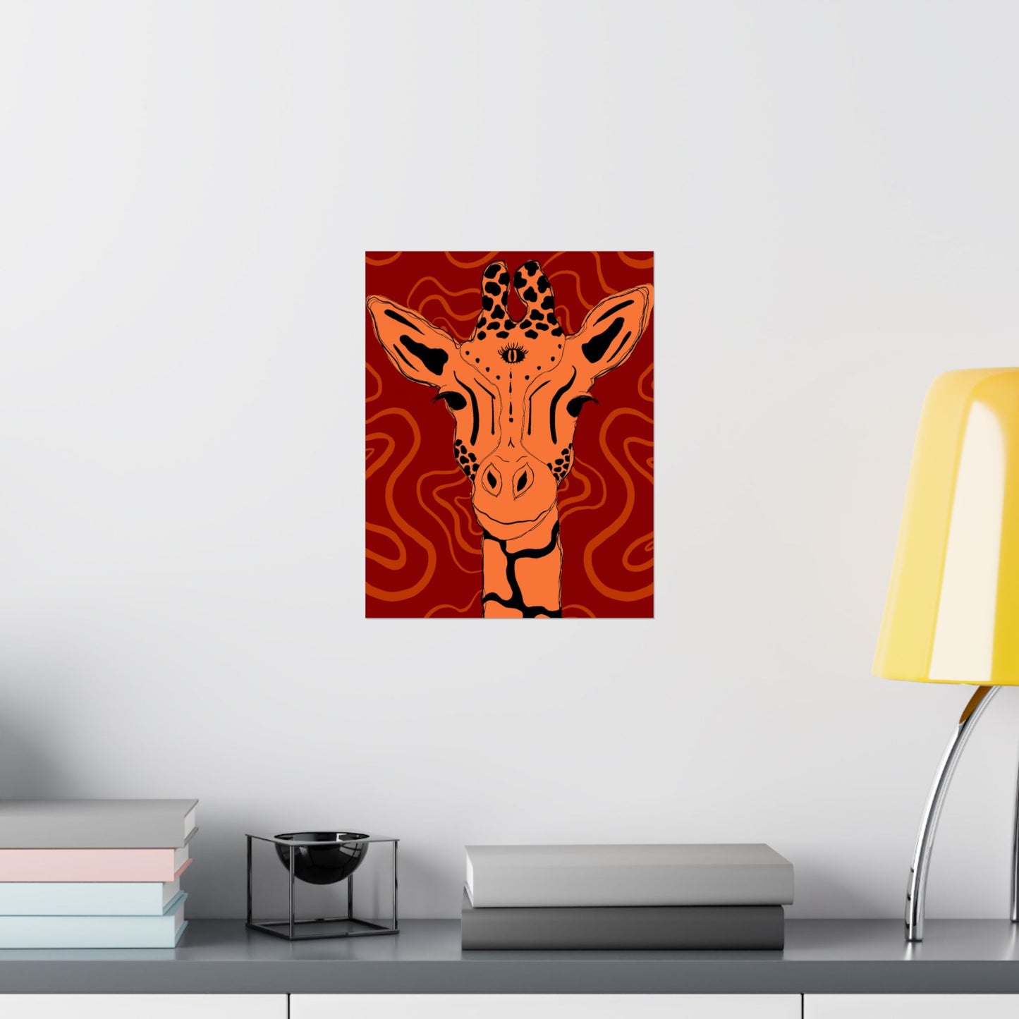 Artistic Giraffe Poster, Vibrant Animal Wall Art, Bohemian Home Decor, Unique Gift for Zoo Lovers, Wildlife Enthusiast Wall Print
