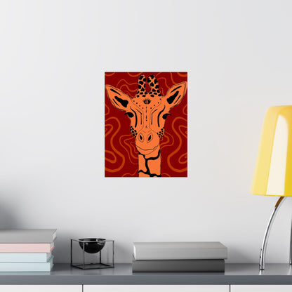 Artistic Giraffe Poster, Vibrant Animal Wall Art, Bohemian Home Decor, Unique Gift for Zoo Lovers, Wildlife Enthusiast Wall Print