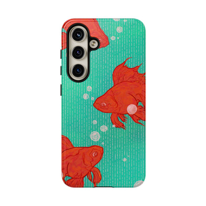 Vibrant Goldfish Phone Case, Colorful iPhone Cover, Ocean Vibe Accessory, Unique Gift for Fish Lovers, Cute Phone Cases