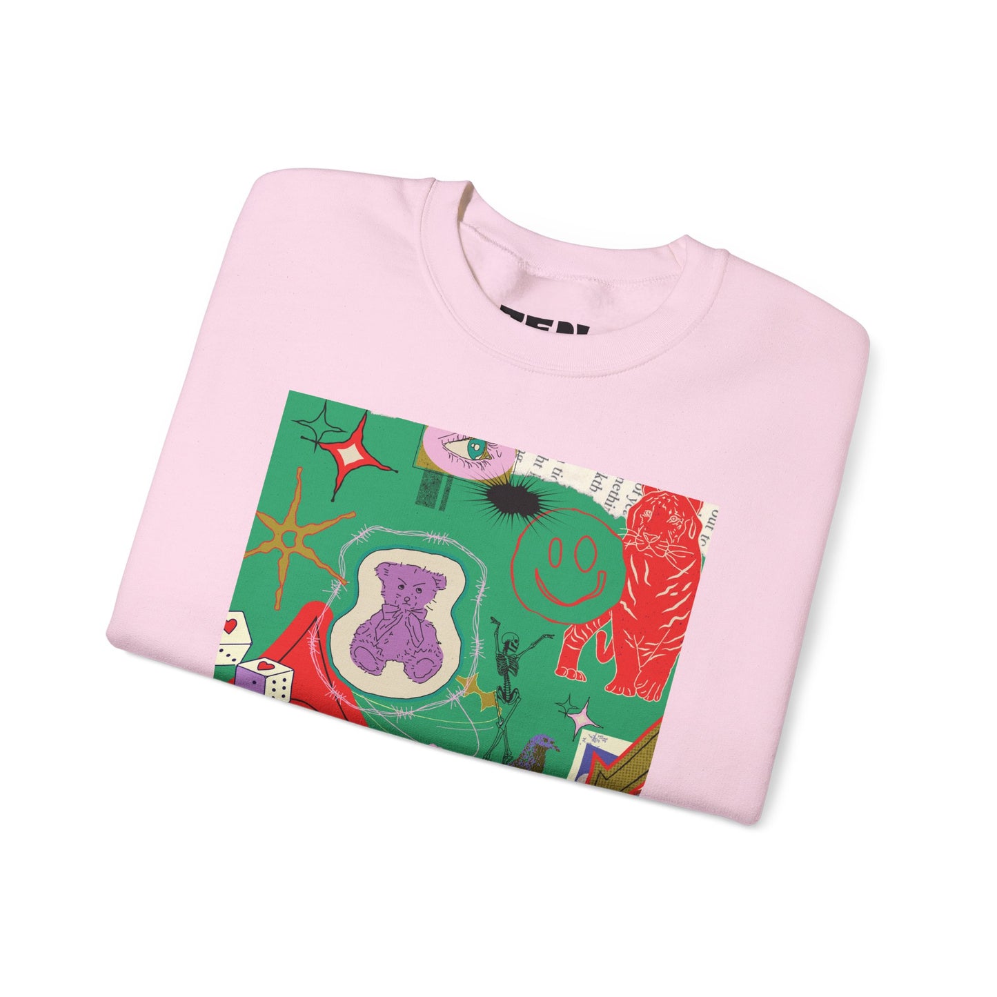 Vibrant Artwork Crewneck Sweatshirt - Cozy Unisex Gift, Trendy Streetwear, Spring Fashion, Unique Graphic Tee, Art-Inspired Apparel