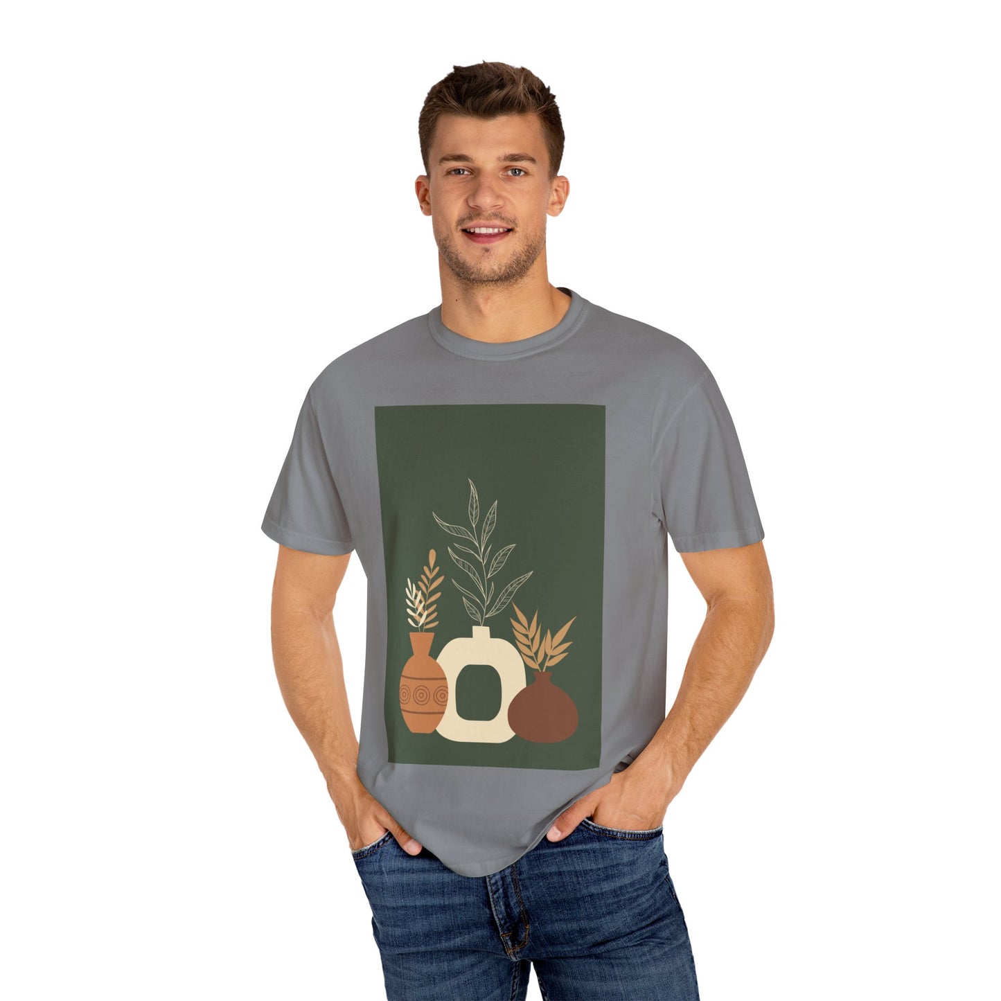 Earthy Bohemian T-Shirt with Botanical Design, Casual Tee for Nature Lovers, Gift for Plant Enthusiasts, Eco-Friendly Fashion, Everyday Wear