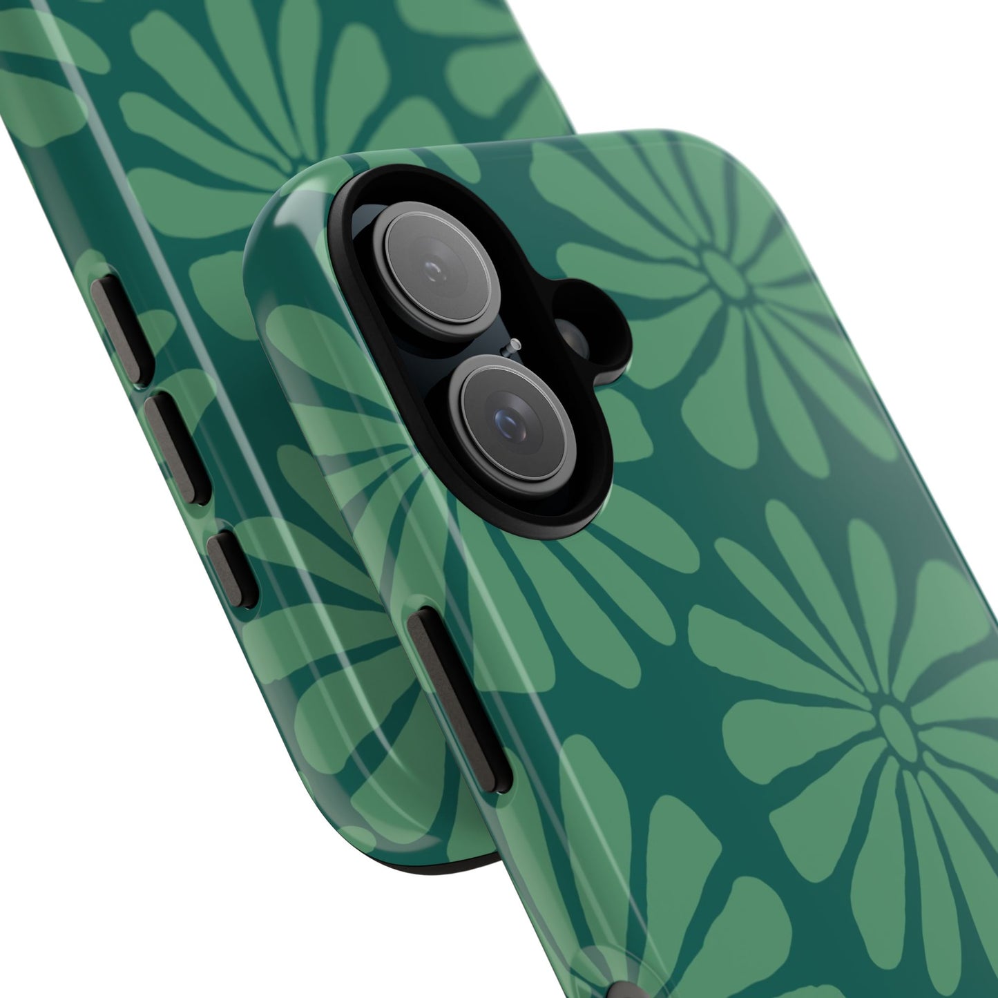 Stylish iPhone Case, Floral Phone Cover, Tough Phone Cases, Green Daisy Design, Unique Gift for Her, Spring Accessories