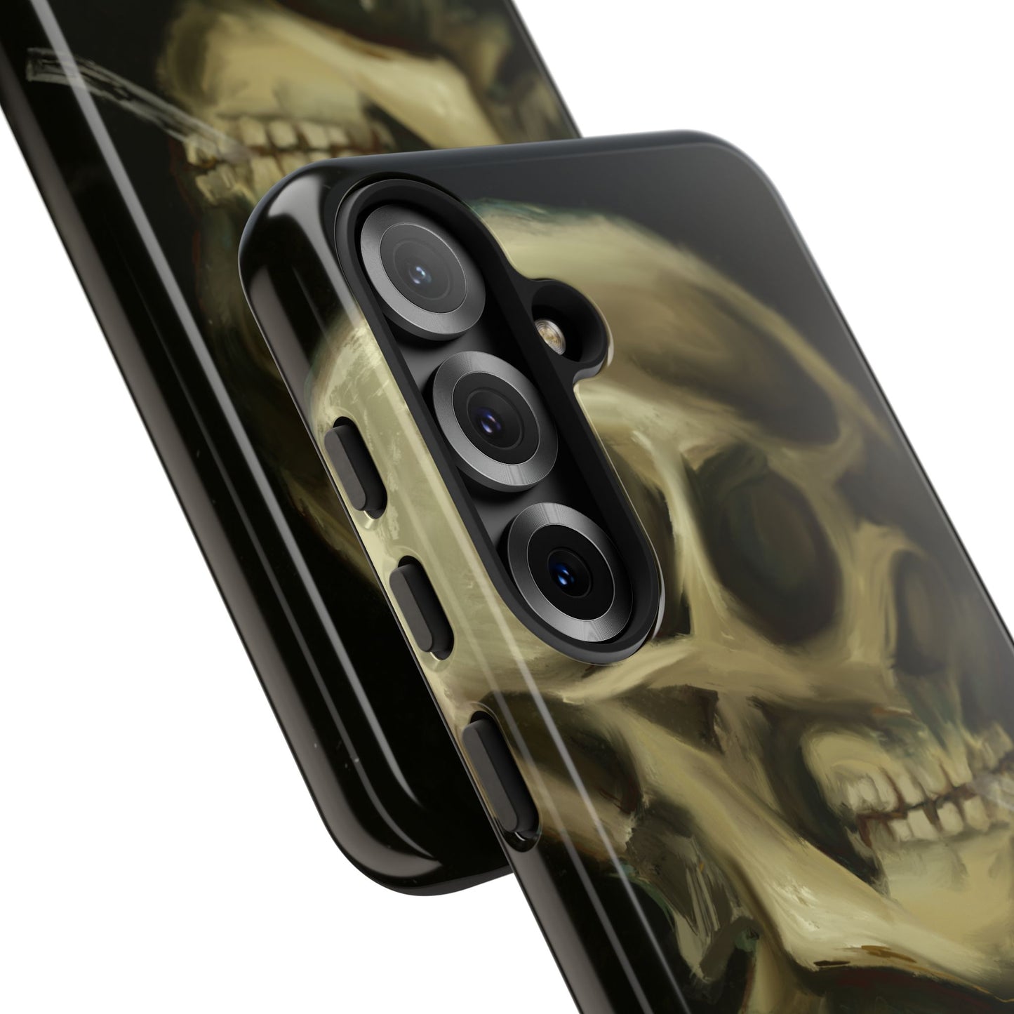 Skull Phone Case - Tough Cases, Macabre Style, Unique Accessories, Perfect for Halloween, Gothic Decor, Edgy Gift Idea | Van Gogh Reimagined, Abstract Twist on  Van Gogh's Skeleton with Burning Cigarette