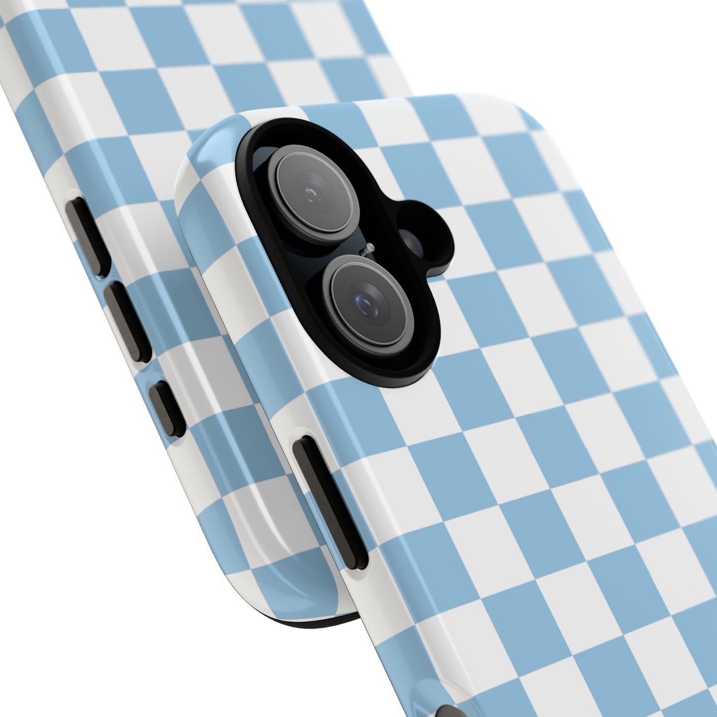 Blue Checkered Phone Case, Tough Phone Cover, Stylish Mobile Protector, Unique Gift for Him/Her, Trendy Accessories for Holidays