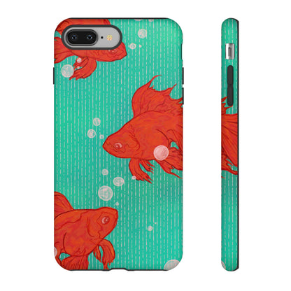 Vibrant Goldfish Phone Case, Colorful iPhone Cover, Ocean Vibe Accessory, Unique Gift for Fish Lovers, Cute Phone Cases