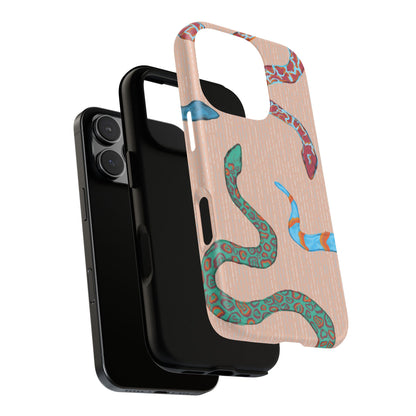 Colorful Snake Phone Case, Tough Phone Case, Unique Phone Cover, Animal Print Case, Gifts for Her, Trendy Accessories