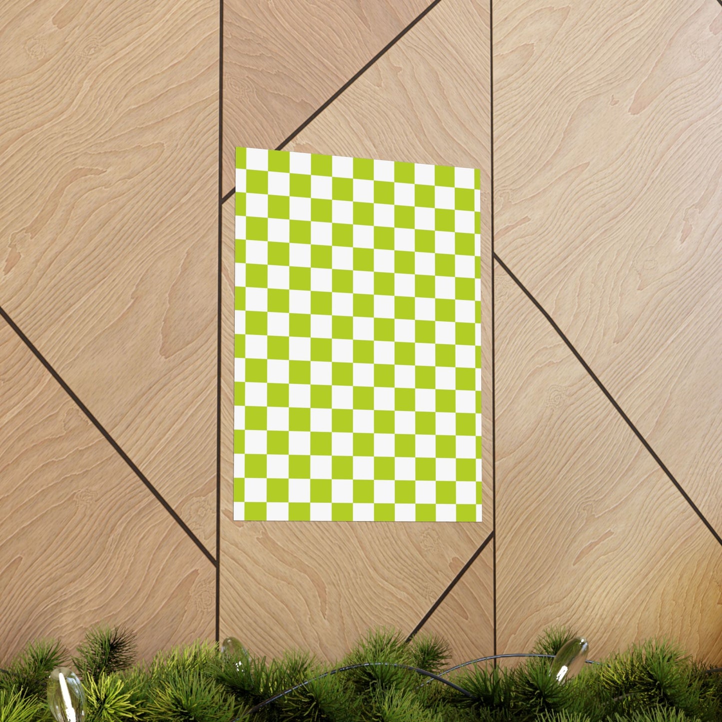 Green Checkerboard Wall Art Prints, Modern Home Decor, Minimalist Room Styling, Artistic Gifts for Any Occasion, Chic Decorative Posters