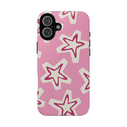 Starry Pink Phone Case | Tough Cases for Trendy Protection, Cute Gift, Fun Design, Holiday Match, Everyday Use