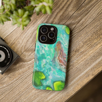 Watercolor Phone Case, Nature Lover Gift, Tough Phone Cover, Phone Accessory, Unique Design for Spring/Summer, Lily Pad, Fish Pond
