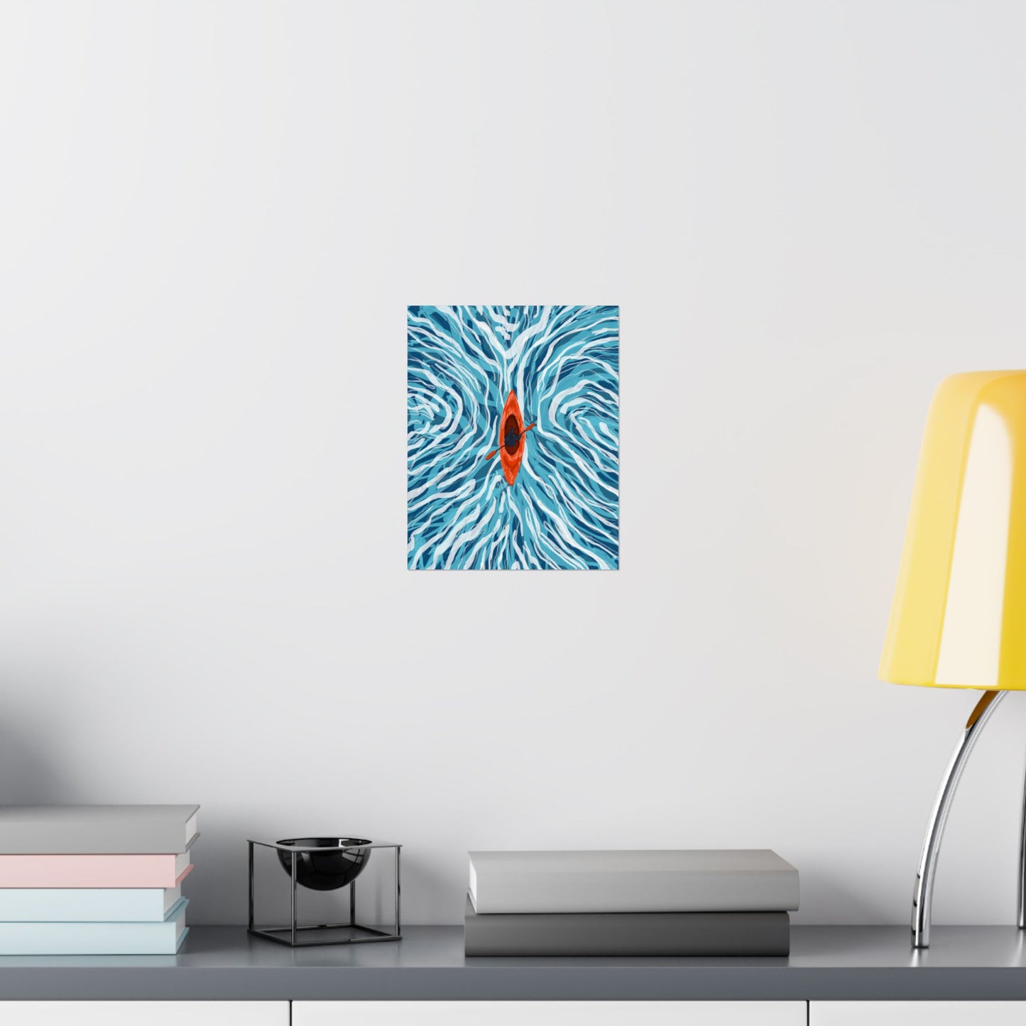 Vibrant Kayaking Poster Print, Adventure Wall Art, Calm Waters Decor, Gift for Outdoor Lovers, Home Office Accent