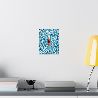Vibrant Kayaking Poster Print, Adventure Wall Art, Calm Waters Decor, Gift for Outdoor Lovers, Home Office Accent