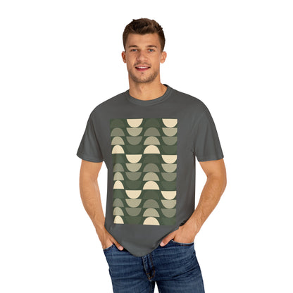 Stylish Unisex Garment-Dyed T-Shirt with Abstract Wave Design, Casual Wear, Graphic Tee, Unique Fashion, Gift for Him/Her