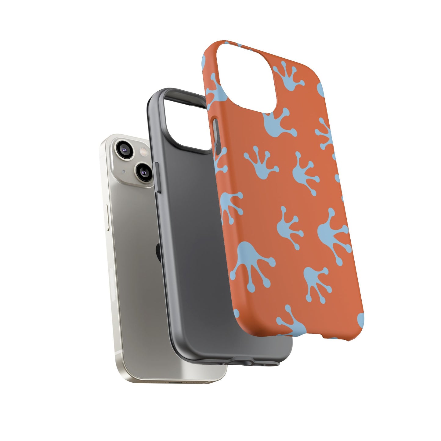 Frog Print Phone Case - Tough Cases, Orange Frog Design, Unique Gift, Fun Accessories, Vibrant Phone Cases, Cool Cases