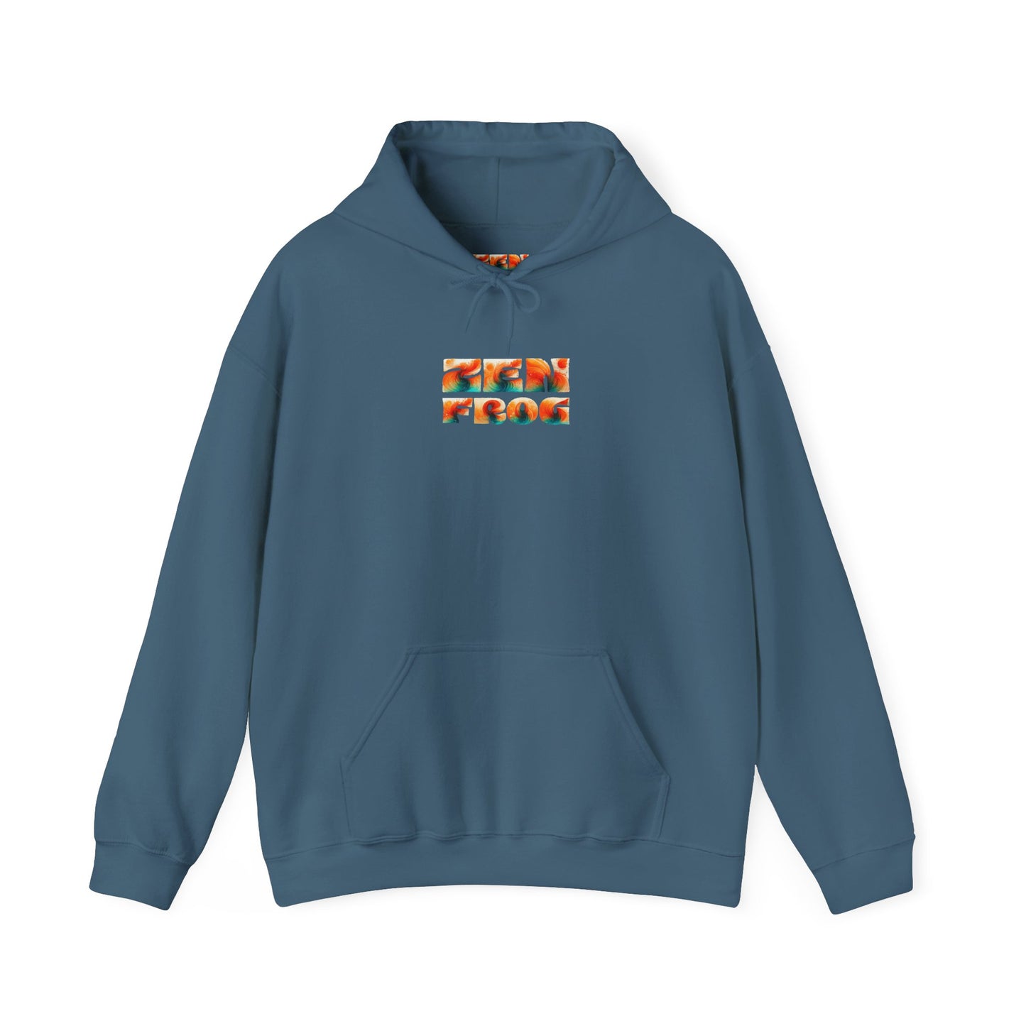 Zen Frog Hooded Sweatshirt - Cozy Unisex Hoodie, Casual Wear, Spring Fashion, Unique Gifts, Streetwear Style, Simple Moon Design, Gift for Him, Gift for Her