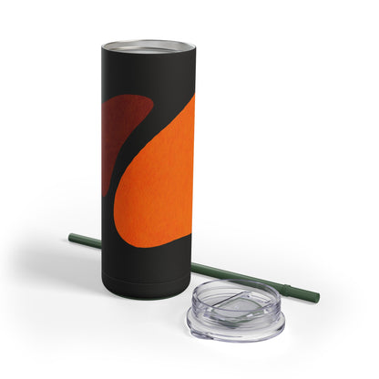 Modern Abstract Skinny Tumbler with Straws, Trendy Drinkware for Stylish Hydration, Ideal for Gifts, Home, and Parties