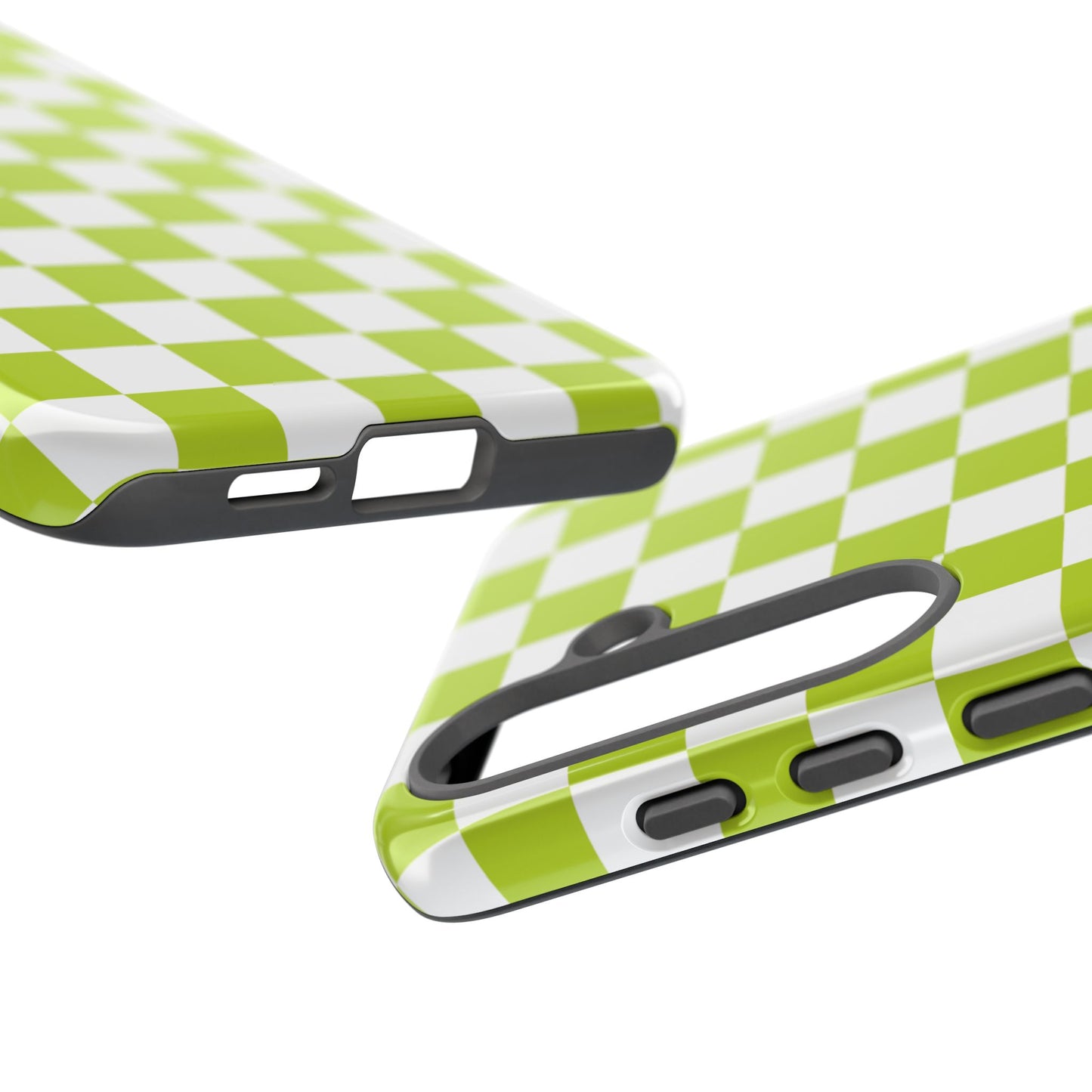 Lively Checker Pattern Phone Case | Tough Cases, Green Checkered Design, Unique Cell Phone Cover, Trendy Accessory, Gift Idea