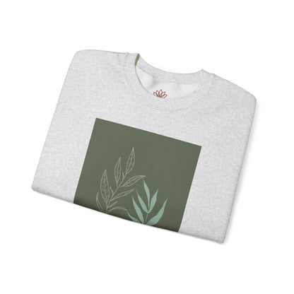 Botanical Minimalist Crewneck Sweatshirt, Cozy Unisex Pullover, Nature-Inspired Gift, Fall Fashion, Comfortable Layering Piece