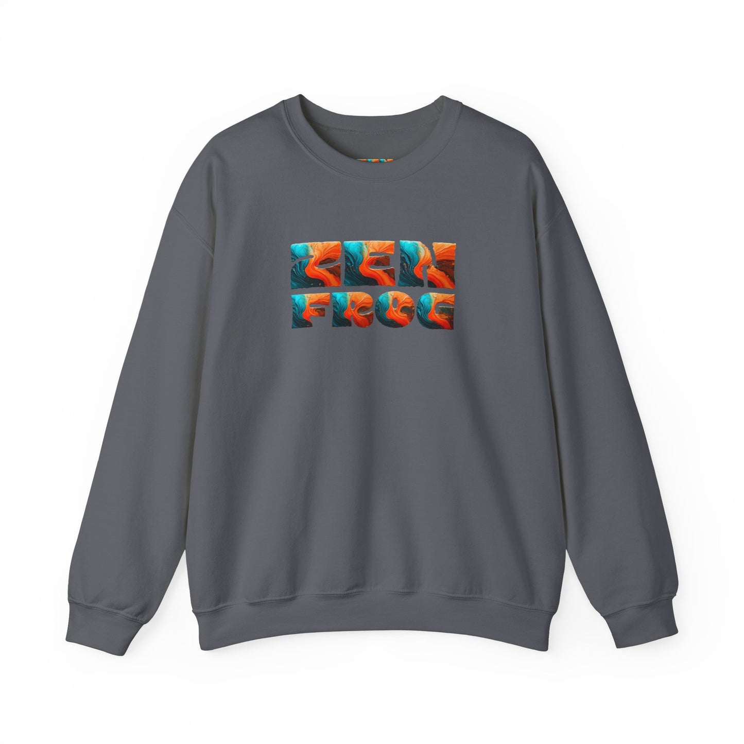 Zen Frog Crewneck Sweatshirt, Cozy Unisex Sweatshirt, Relaxed Fit Fashion, Perfect Gift for Friends, Everyday Style, Casual Wear, Simple Moon Design, Gift for Him, Gift for Her
