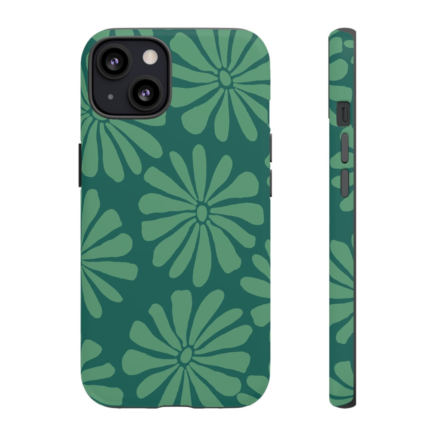 Stylish iPhone Case, Floral Phone Cover, Tough Phone Cases, Green Daisy Design, Unique Gift for Her, Spring Accessories