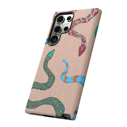 Colorful Snake Phone Case, Tough Phone Case, Unique Phone Cover, Animal Print Case, Gifts for Her, Trendy Accessories