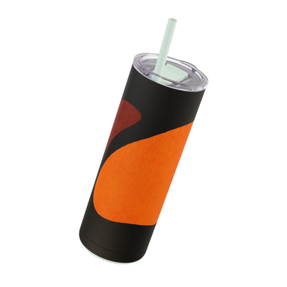 Modern Abstract Skinny Tumbler with Straws, Trendy Drinkware for Stylish Hydration, Ideal for Gifts, Home, and Parties