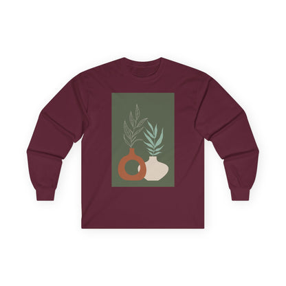 Botanical Art Long Sleeve Tee, Cozy Unisex Top, Spring Fashion, Nature Lovers Gift, Eco-Friendly Style, Casual Everyday Wear
