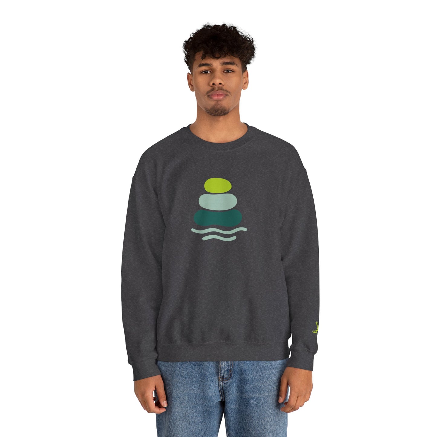 Serene Stones Unisex Crewneck Sweatshirt, Cozy Sweatshirt, Relaxation Apparel, Casual Wear, Mindfulness Gift