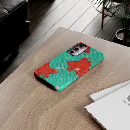Vibrant Goldfish Phone Case, Colorful iPhone Cover, Ocean Vibe Accessory, Unique Gift for Fish Lovers, Cute Phone Cases