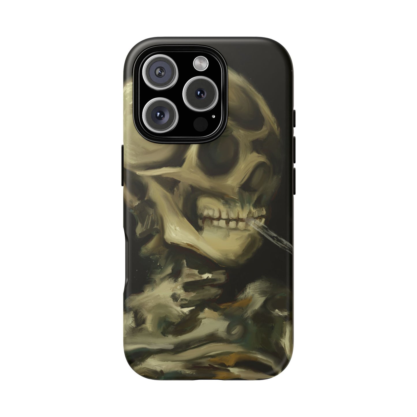 Skull Phone Case - Tough Cases, Macabre Style, Unique Accessories, Perfect for Halloween, Gothic Decor, Edgy Gift Idea | Van Gogh Reimagined, Abstract Twist on  Van Gogh's Skeleton with Burning Cigarette