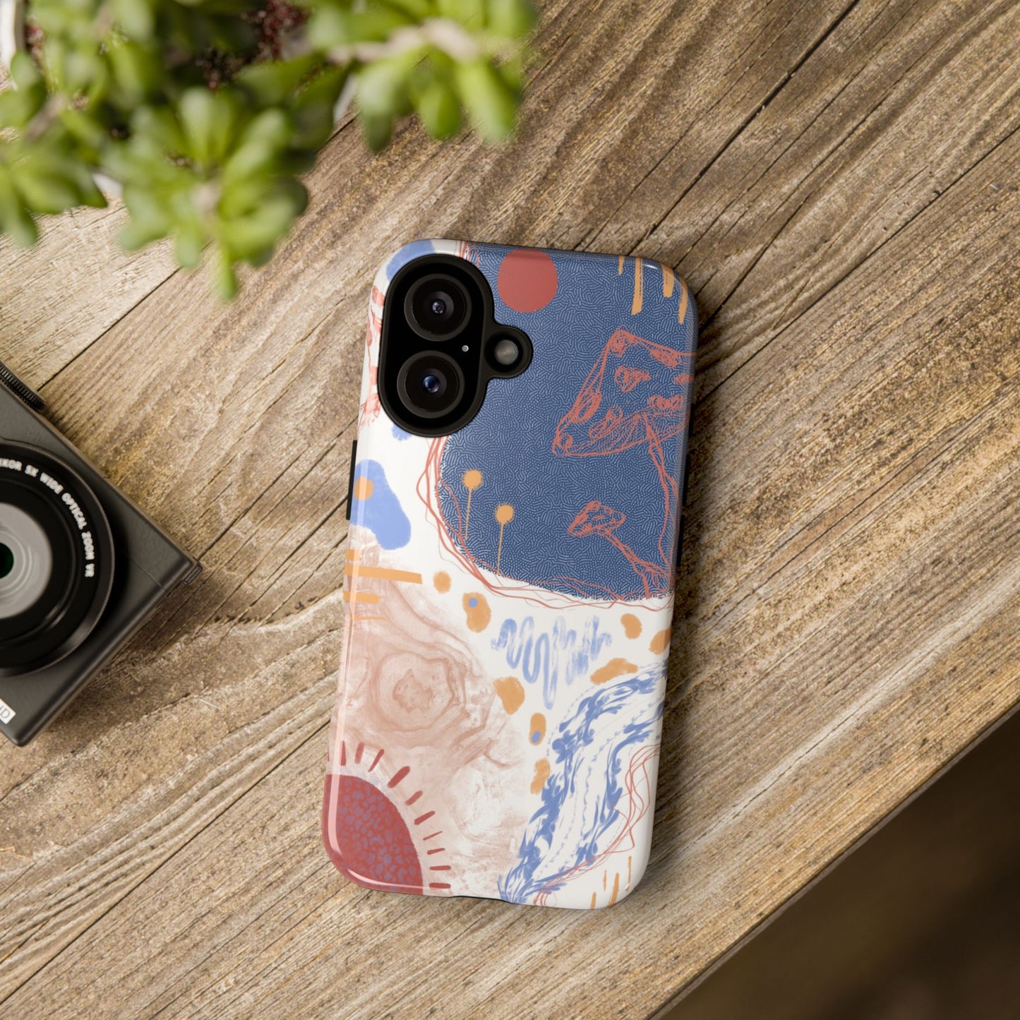 Artistic Phone Case with Abstract Design, Tough Phone Case, Unique Gift, Trendy Accessories, Modern Art Case, Stylish Tech Gear