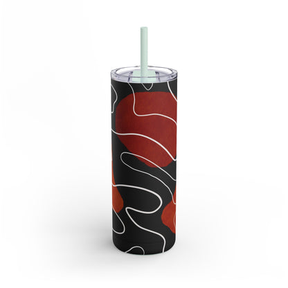 Stylish Matte Tumbler with Abstract Design, Perfect for Gifts, Travel, Coffee Lovers, Home Decor, and Reusable Drinkware