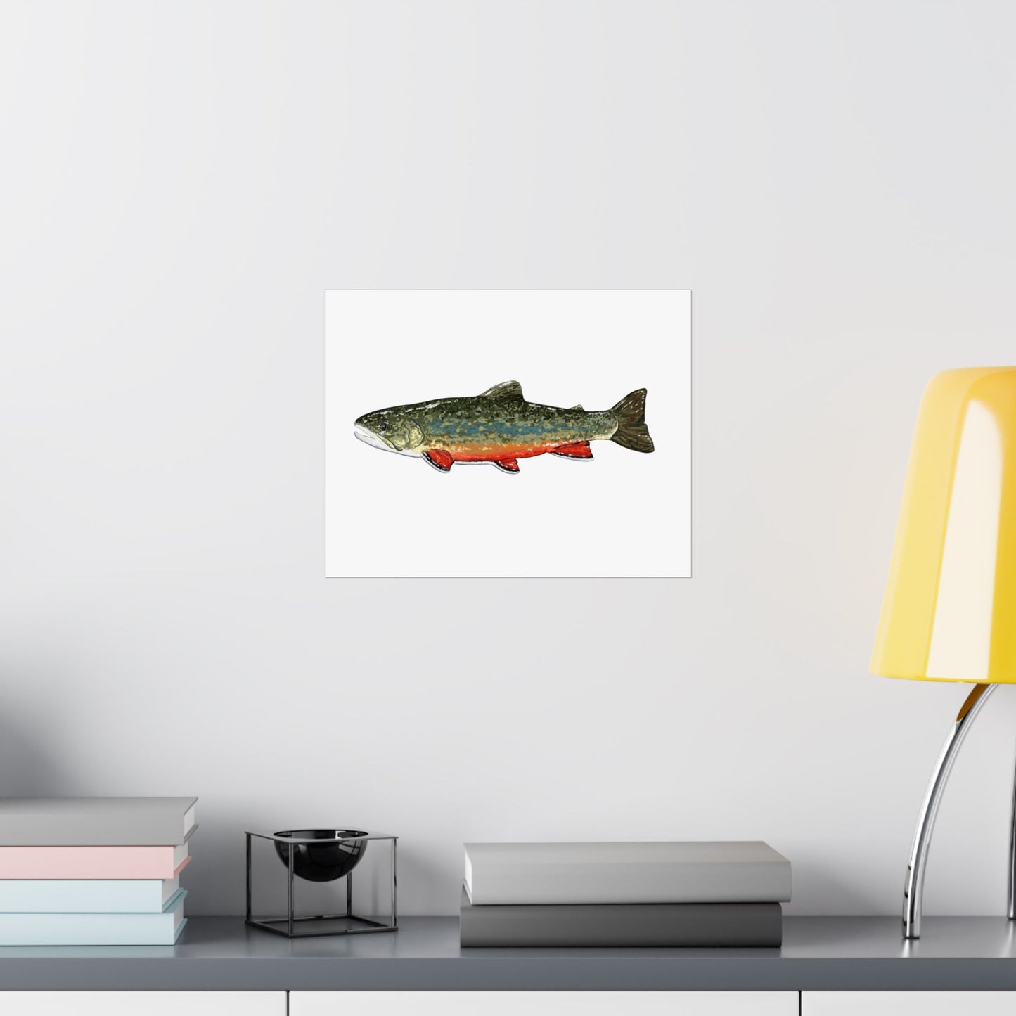 Trout Fishing Matte Horizontal Poster, Rustic Wall Art, Nature Lover Gift, Fishing Decor, Farmhouse Wall Decor