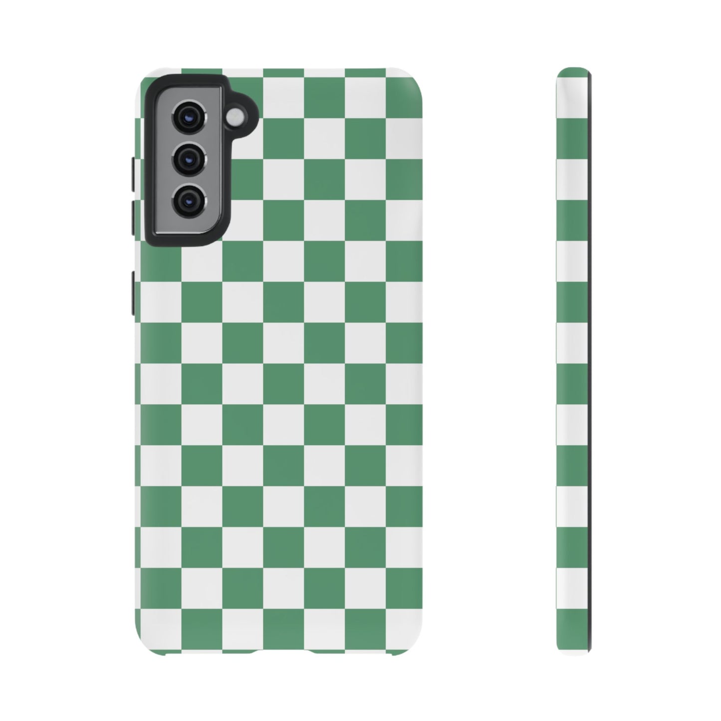 Stylish Phone Case - Green Checker Print, Trendy Phone Cover, Unique Gift, Modern Accessories, Eco-Friendly Case