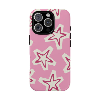 Starry Pink Phone Case | Tough Cases for Trendy Protection, Cute Gift, Fun Design, Holiday Match, Everyday Use