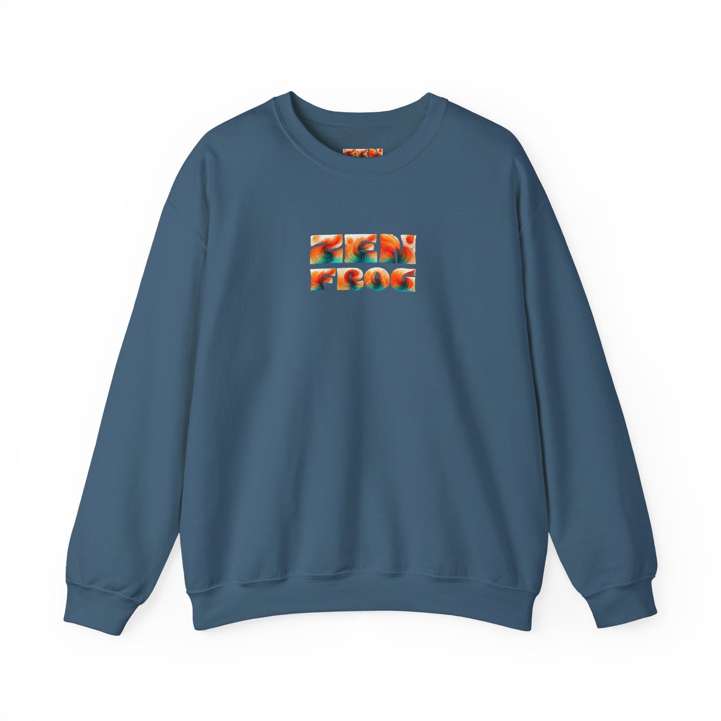 Zen Frog Crewneck Sweatshirt | Cozy Unisex Pullover for Relaxation, Ideal Gift for Nature Lovers, Perfect for Lounging and Casual Outings, Moon, Gift for Him, Gift for Her