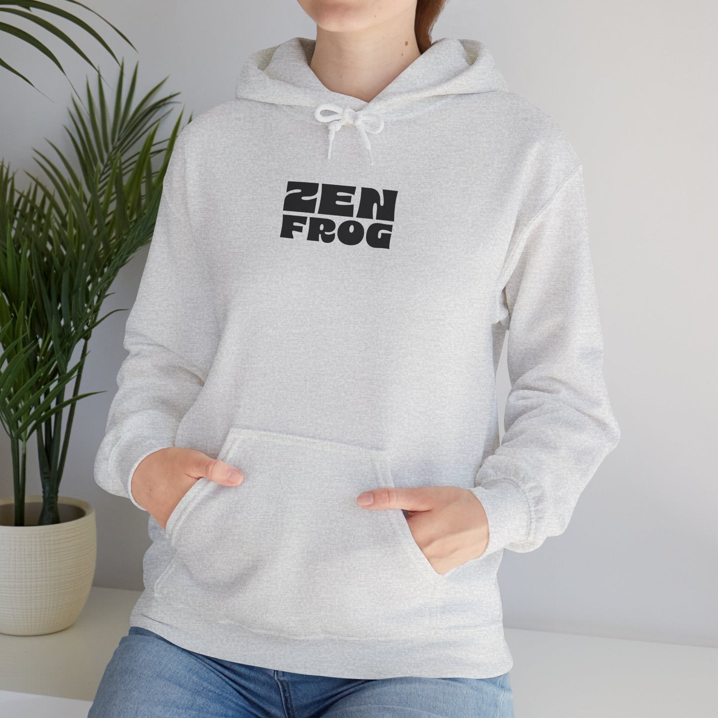 Zen Frog Octopus Unisex Heavy Blend Hooded Sweatshirt, Cozy Graphic Hoodie, Gift for Ocean Lovers, Unique Casual Wear, Relaxed Style