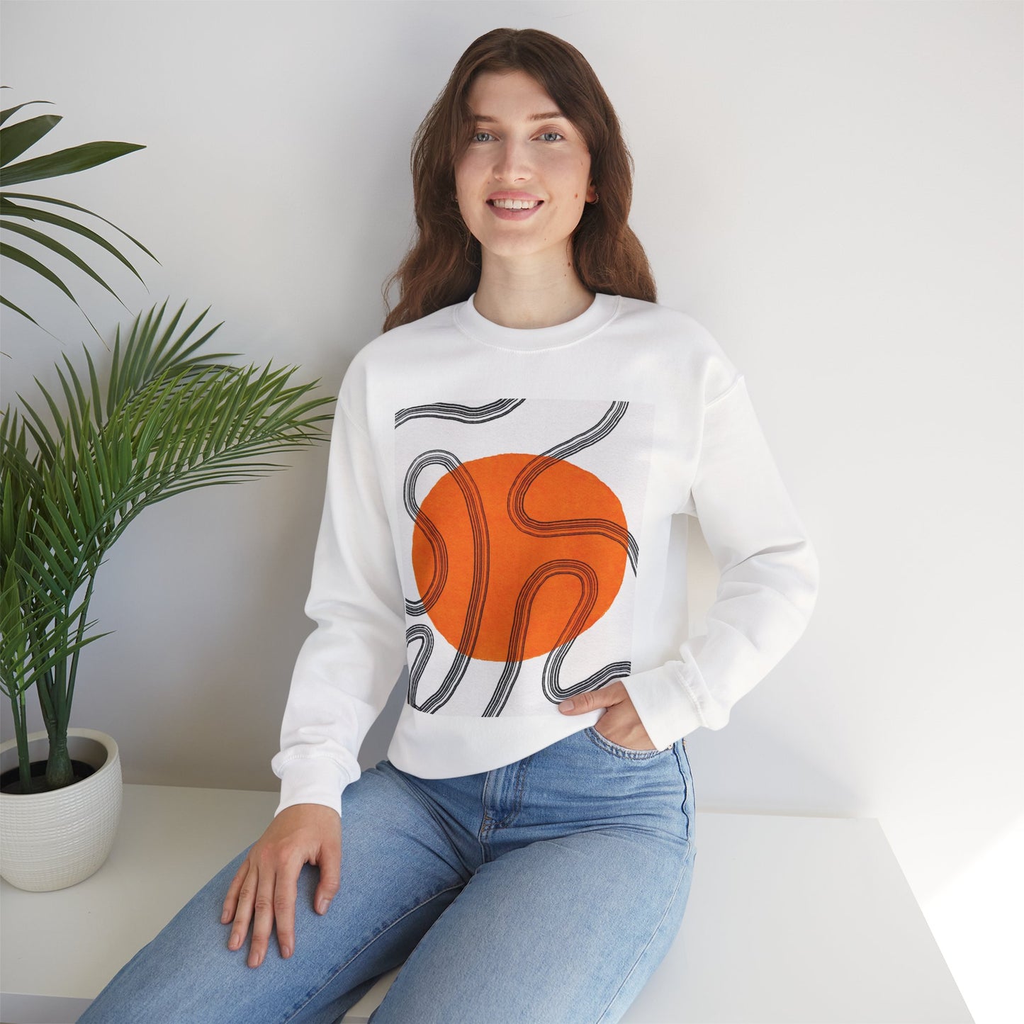 Retro Abstract Art Crewneck Sweatshirt, Cozy Graphic Pullover, Unisex Casualwear, Perfect Gift for Art Lovers, Fall Fashion Essential, Gift for Him, Gift for Her