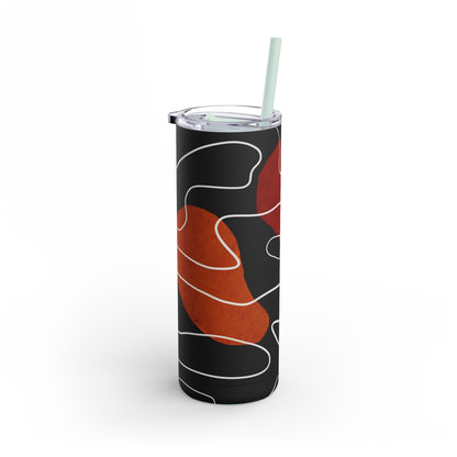 Stylish Matte Tumbler with Abstract Design, Perfect for Gifts, Travel, Coffee Lovers, Home Decor, and Reusable Drinkware
