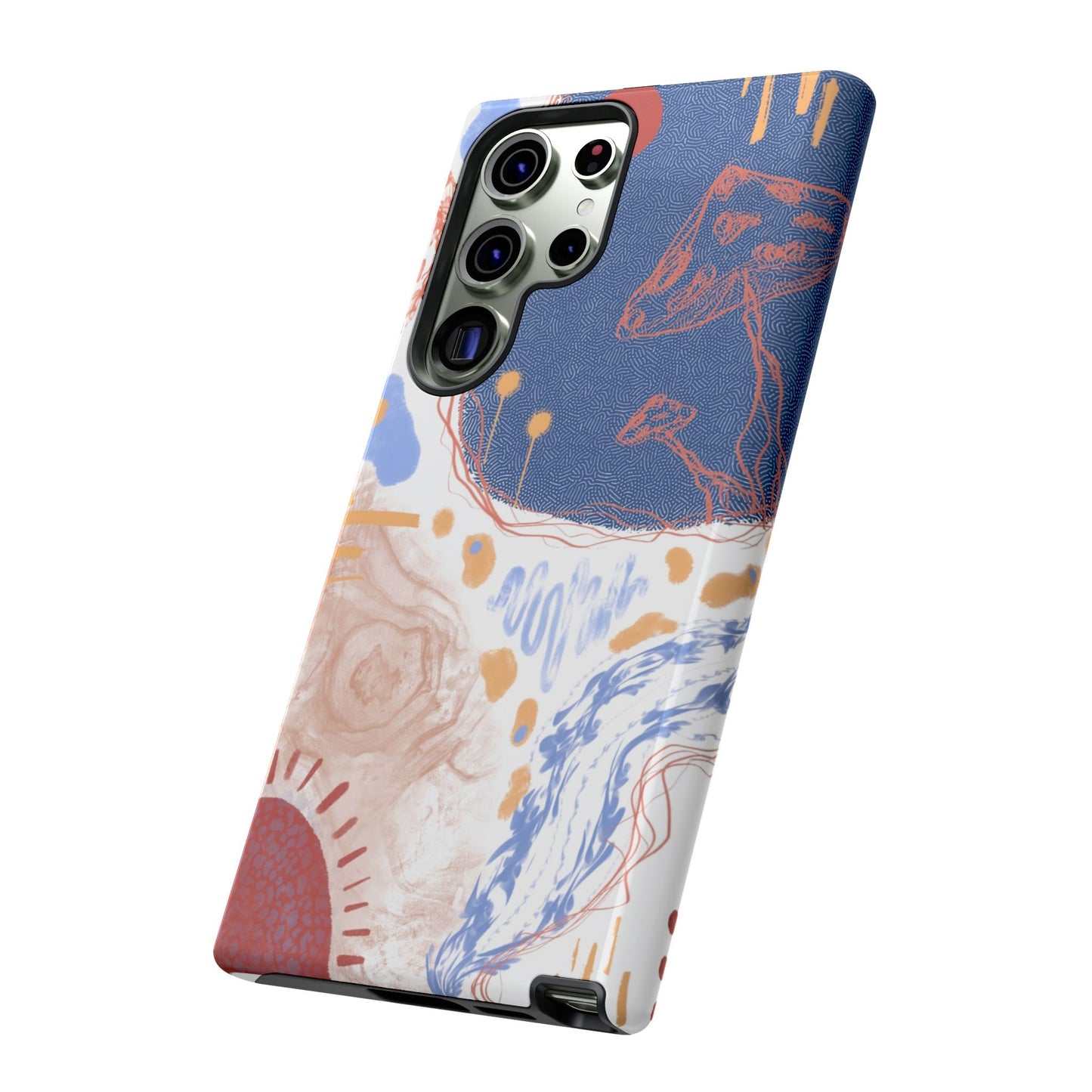 Artistic Phone Case with Abstract Design, Tough Phone Case, Unique Gift, Trendy Accessories, Modern Art Case, Stylish Tech Gear
