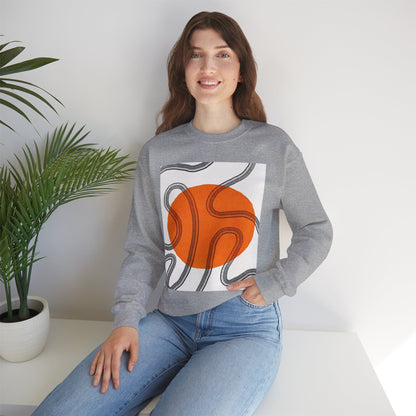 Retro Abstract Art Crewneck Sweatshirt, Cozy Graphic Pullover, Unisex Casualwear, Perfect Gift for Art Lovers, Fall Fashion Essential, Gift for Him, Gift for Her