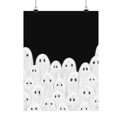 Spooky Ghost Art Print, Matte Vertical Posters for Halloween Decor, Ghost Wall Art, Creepy Room Decoration, Fun Scary Gift