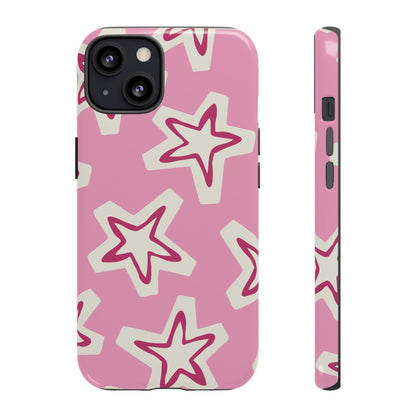 Starry Pink Phone Case | Tough Cases for Trendy Protection, Cute Gift, Fun Design, Holiday Match, Everyday Use