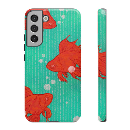 Vibrant Goldfish Phone Case, Colorful iPhone Cover, Ocean Vibe Accessory, Unique Gift for Fish Lovers, Cute Phone Cases